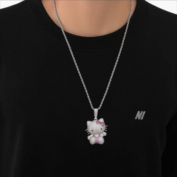 Hello Kitty Rhinestone Necklace with Chain - Picture 3 of 3